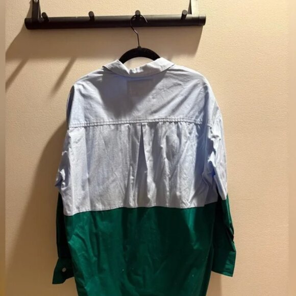 Anthropologie Maeve Bennet Button Colorblock blue green size XXS - Picture 4 of 5